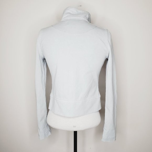 ANTHRO MARRAKECH Blue Ruffle Boho Moto Jacket - Picture 5 of 9